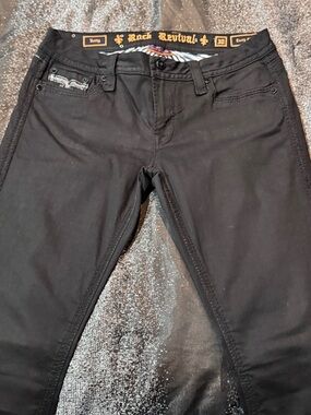 Rock Revival Women's Black Easy Skinny Jeans with Signature Waistband